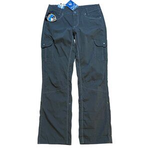 Kuhl Womens Hiking Cargo Pants Gray With Pockets & Adjustable Hem 12 NWT